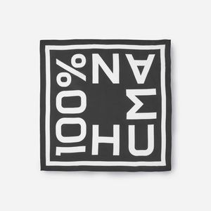 Everlane 100% Human Silk Square Scarf in black